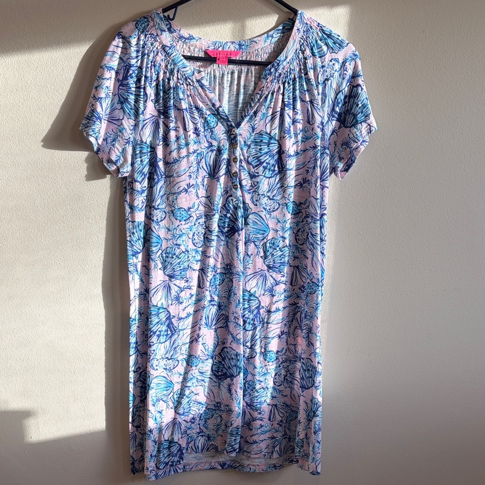 Lilly Pullitzer Blue and Pink Essie Dress